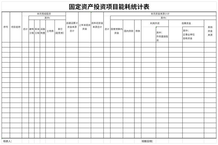 固定资产投资表如何编制?