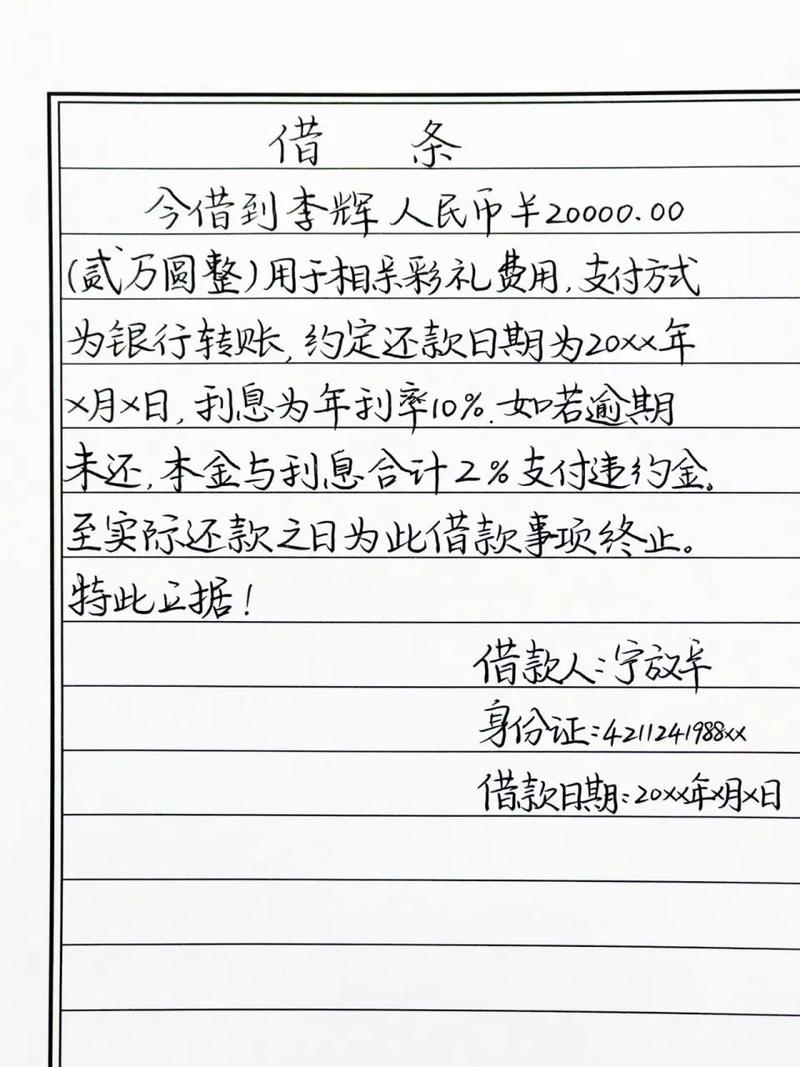 借条如何写才具法律效力?