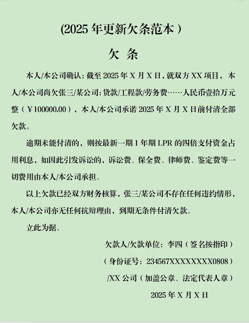 欠条怎样写才具有法律效力?