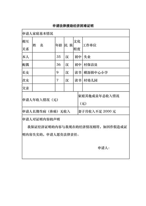 法律援助 困难证明
